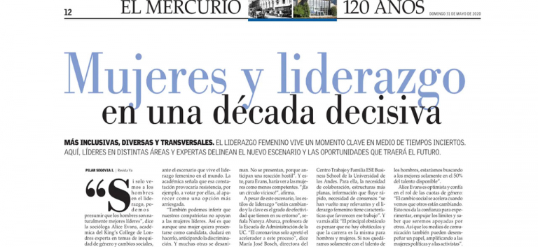 María Isabel Aranda en edición especial de El Mercurio: «Mujeres y liderazgo en una década decisiva»