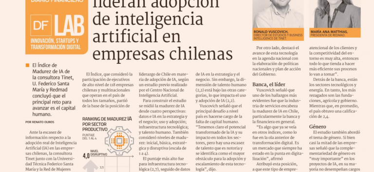 Banca y servicios lideran adopción de inteligencia artificial en empresas chilenas